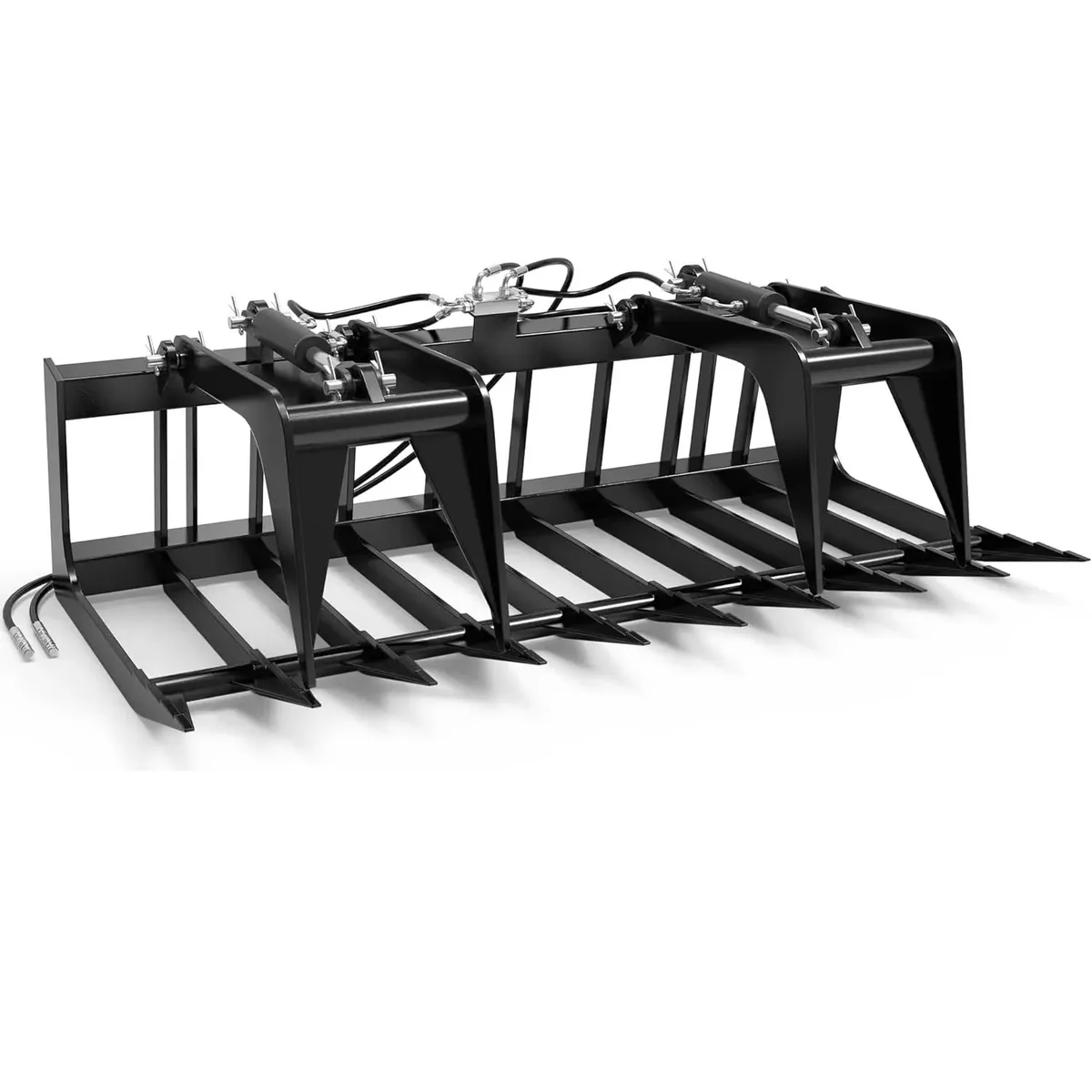 YITAMOTOR® 72" Rock Grapple Rake Quick Tach Bucket Loader, Versatile Landscaping Tool with Replaceable Teeth, Rugged Design, and Broad Compatibility,