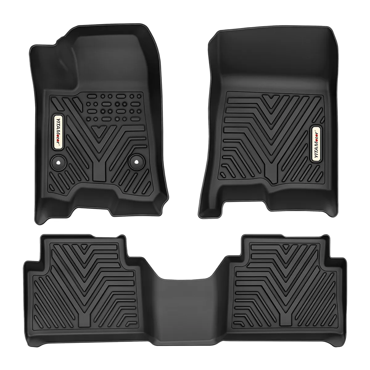Custom TPE All-Weather Floor Mats for 2023-2026 Chevrolet Colorado & GMC Canyon Crew Cab, Front & Rear Row Liners, Black