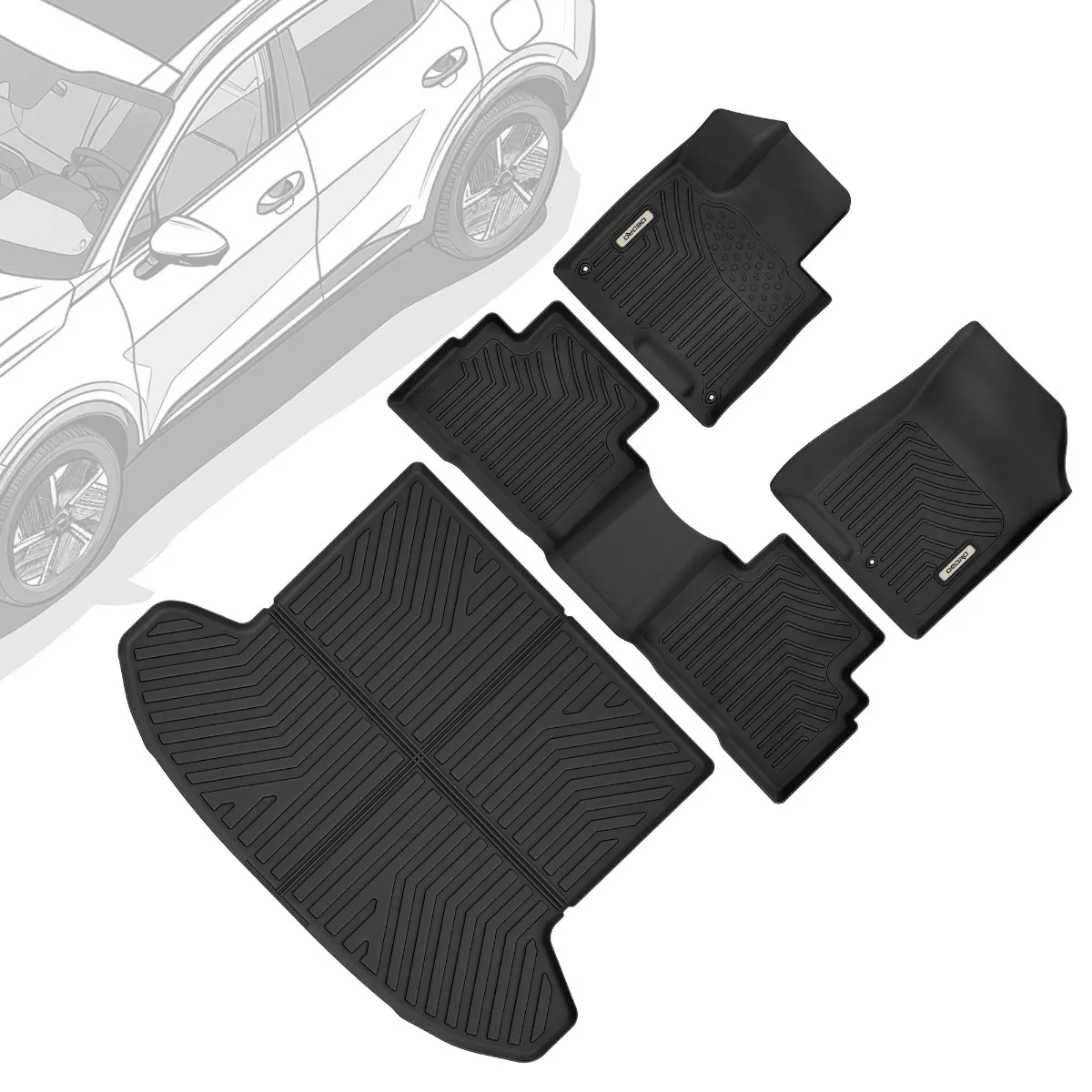 OEDRO Floor Mats & Cargo Trunk Liners All-Weather for 2023-2025 Kia Sportage Hybrid(Not Fit Sportage Plug-in Hybrid)