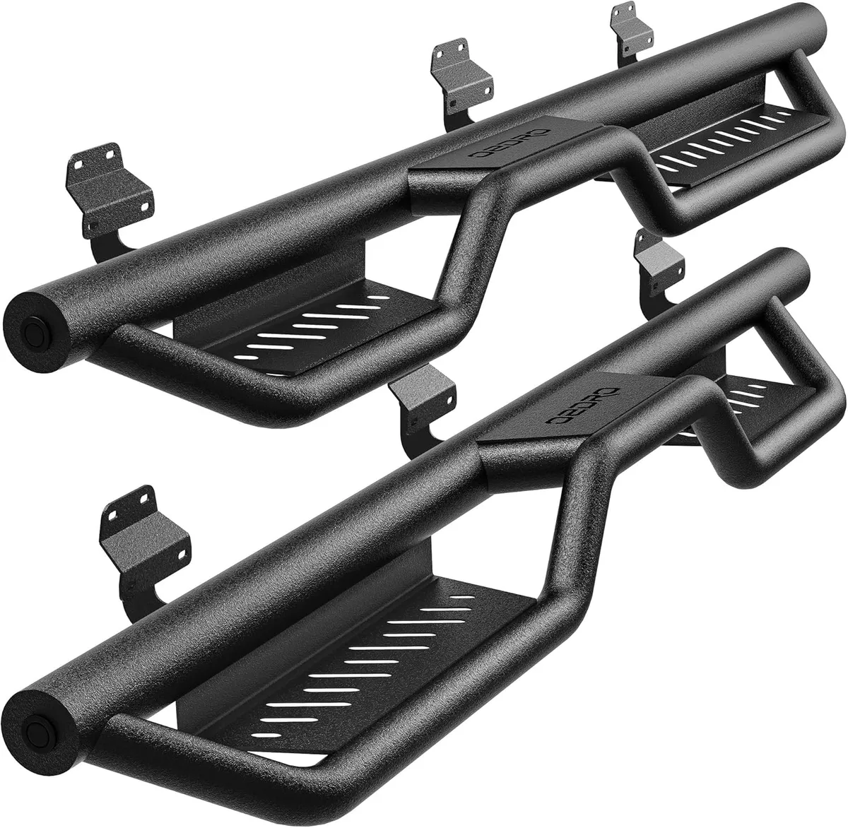 OEDRO Running Boards Side Steps Compatible with 2015-2025 Ford F150 SuperCrew Cab/ 2017-2025 Ford F250 F350 Crew Cab - Two Stairs Side Steps