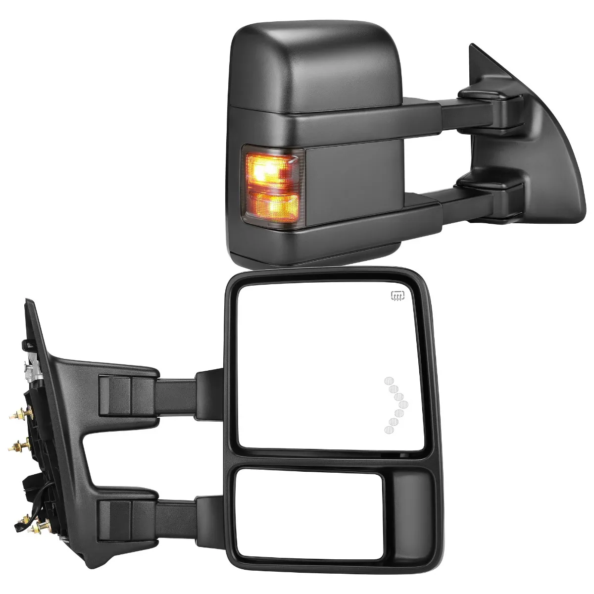 YITAMOTOR® 1999-2007 Ford F250 F350 F450 F550 Super Duty Tow Mirrors with Led Turn Light