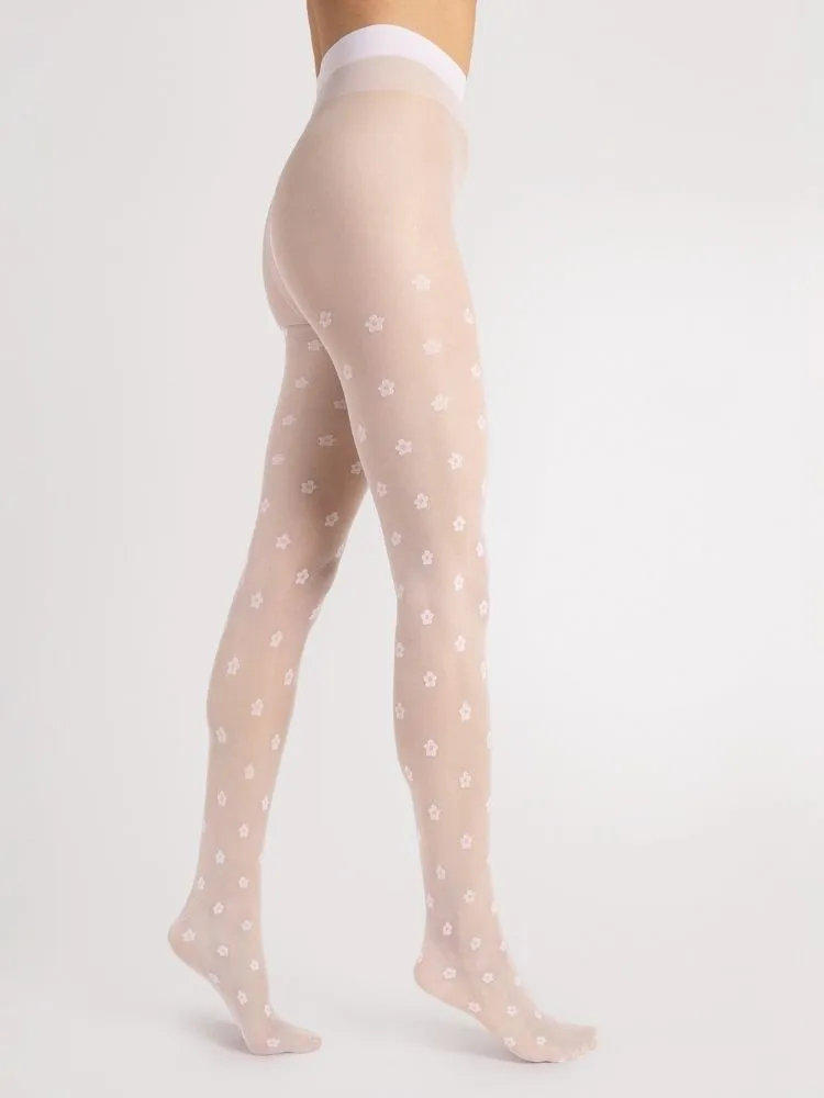 Fiore Spring Floral Pattern Tights