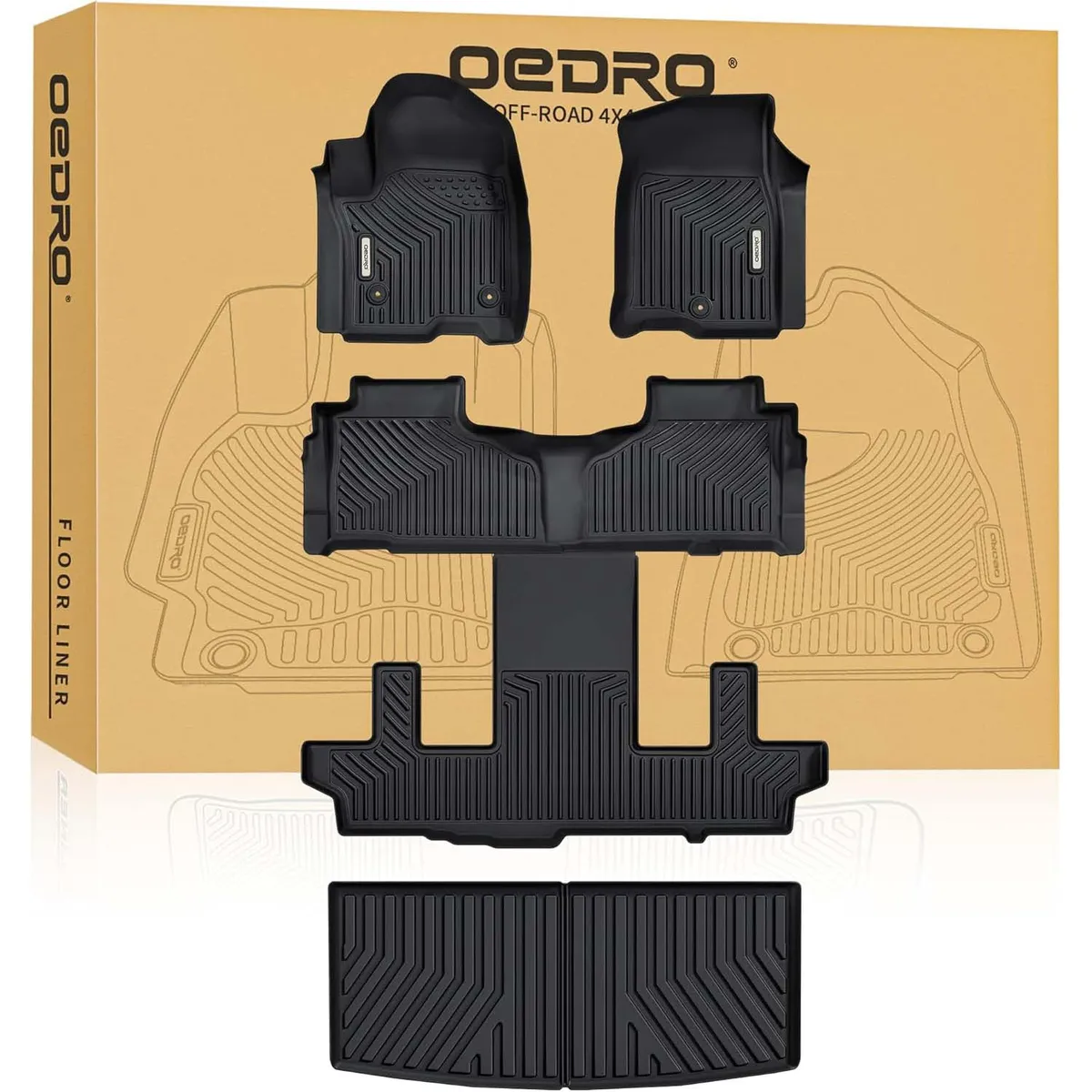 OEDRO Floor Mats & Cargo Liner for 2021-2025 Chevy Tahoe/GMC Yukon TPE All-Weather Floor Mat Liners Only for Bucket Seats