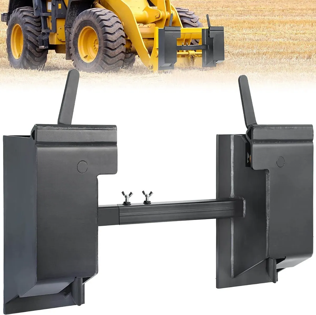 YITAMOTOR® Quick Attach Adapter Skid Steer Attachment Universal Skid Steer Quick Tach Conversion Adapter Plate Compatible for Kubota Bobcat