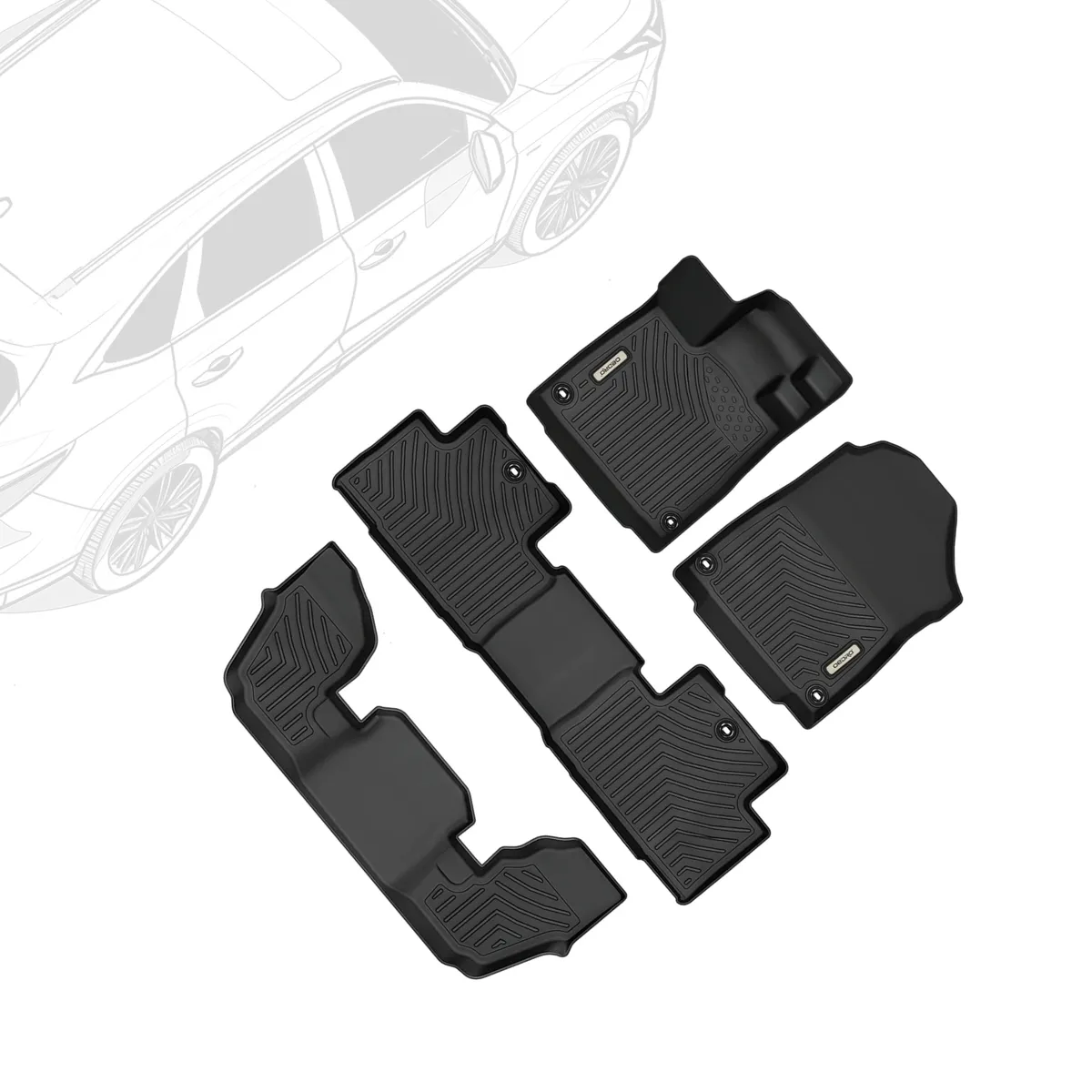 OEDRO® OEDRO Floor Mats Fit for 2022-2025 Acura MDX  TPE All Weather Custom Fit RDX Floor Liner Include  1st and 2nd 3rd Row Full Set Floor Liners