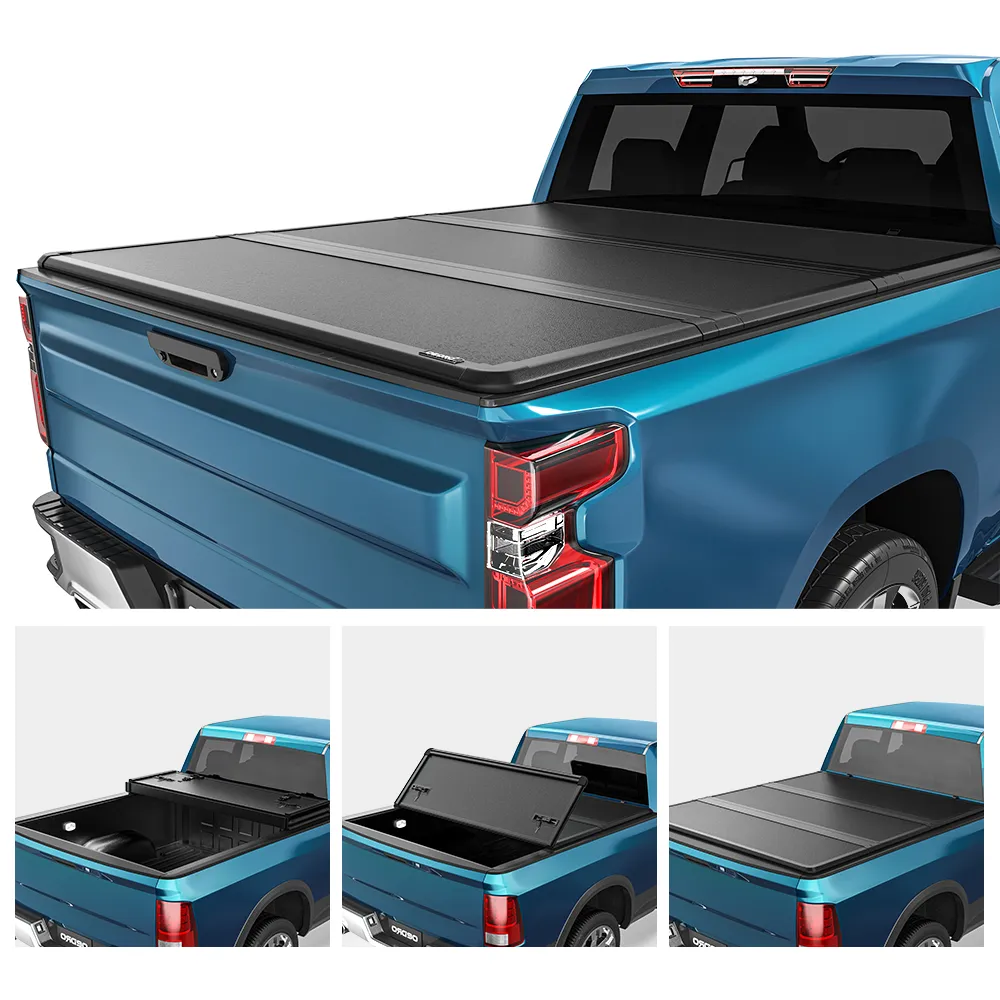 OEDRO® 6.9FT FRP Hard Tri-fold Tonneau Cover Fold Truck Bed Covers Compatible with 2020-2026 Chevy Silverado/GMC Sierra 2500 3500HD with 6.9 Feet Bed