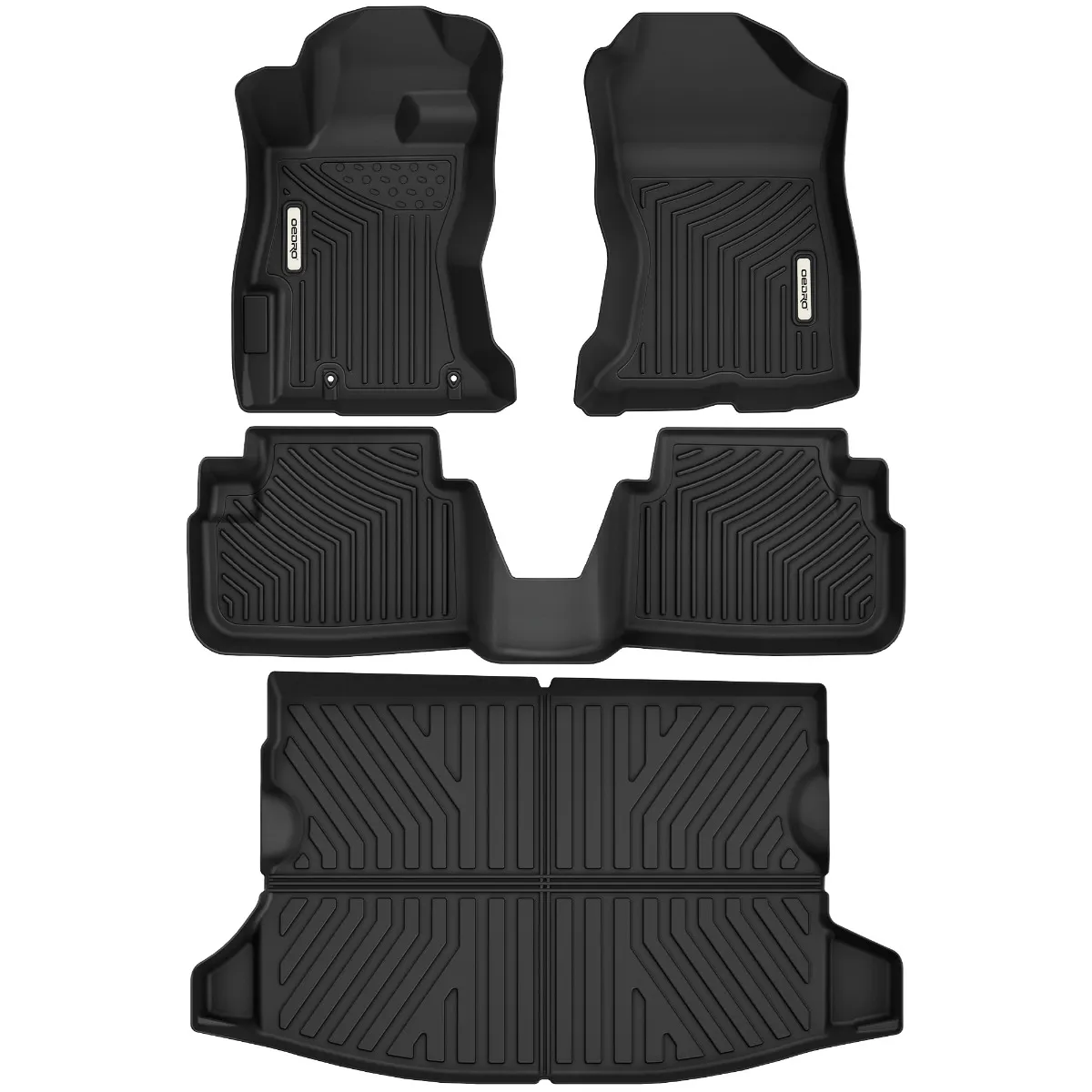 OEDRO Floor Mats Liners All-Weather TPE Cargo Mat for 2018-2023 Subaru Crosstrek/Subaru Impreza 1st, 2nd and 3 Row Liners