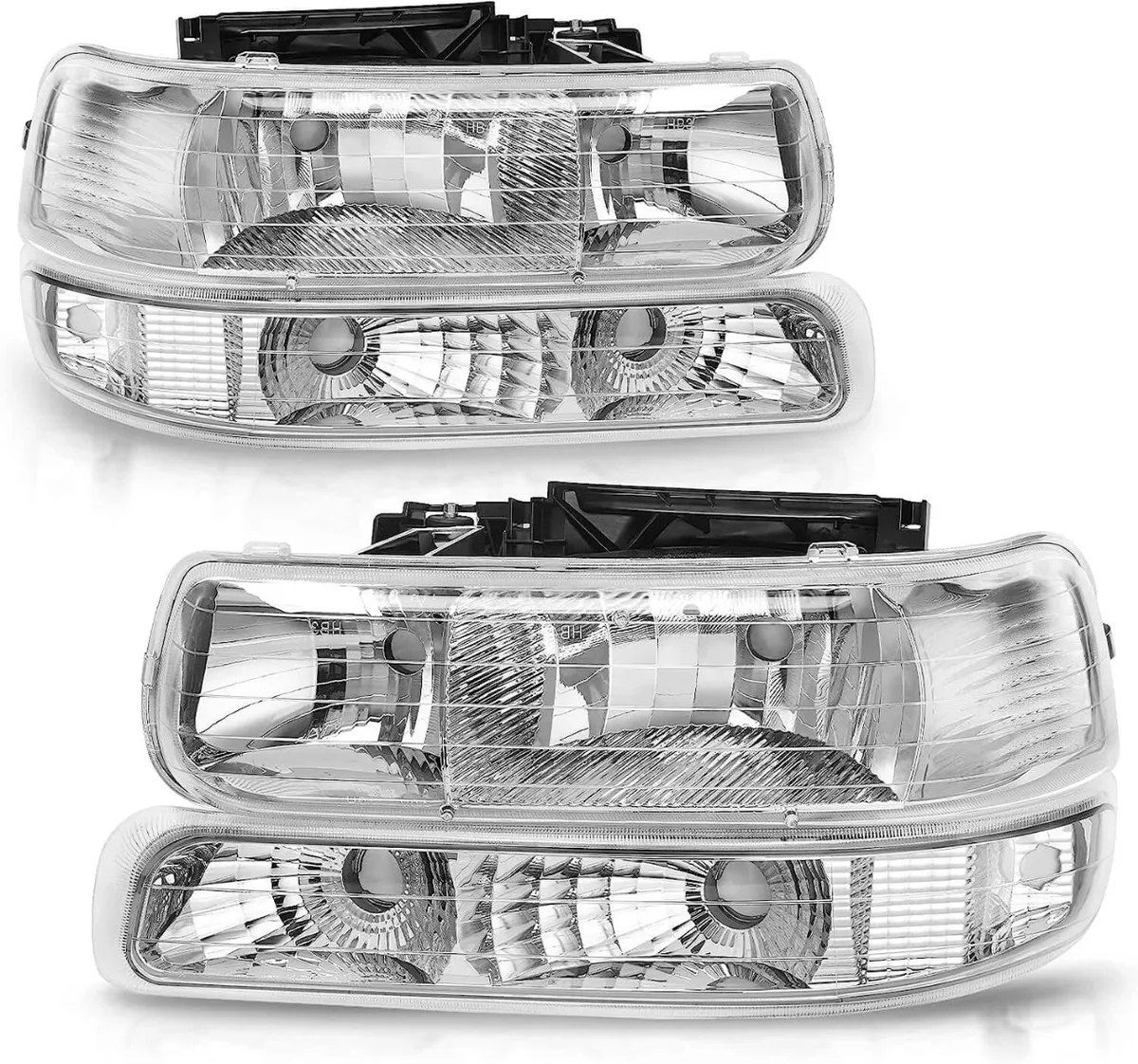 YITAMOTOR® 1999-2002 Chevy Silverado/2000-2006 Tahoe Suburban Headlights Assembly with Bumper Lights