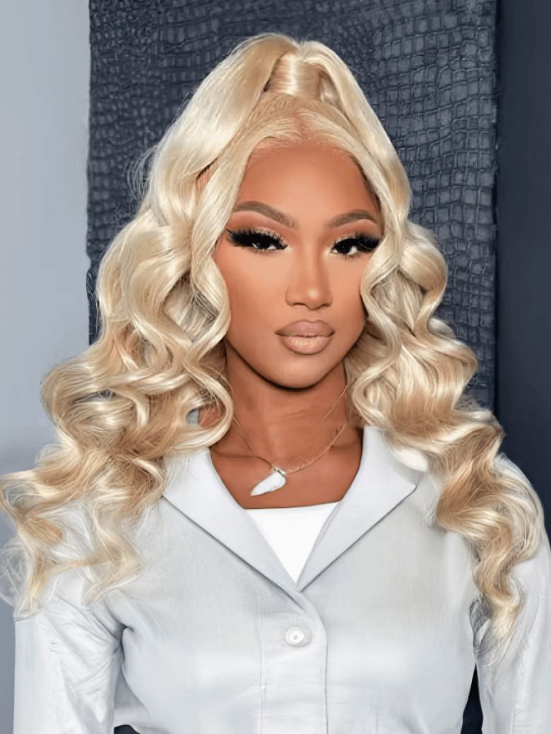 [20"=$79] 4x4 Lace Breathable 613 Blonde Straight Natural Human Hair Wig