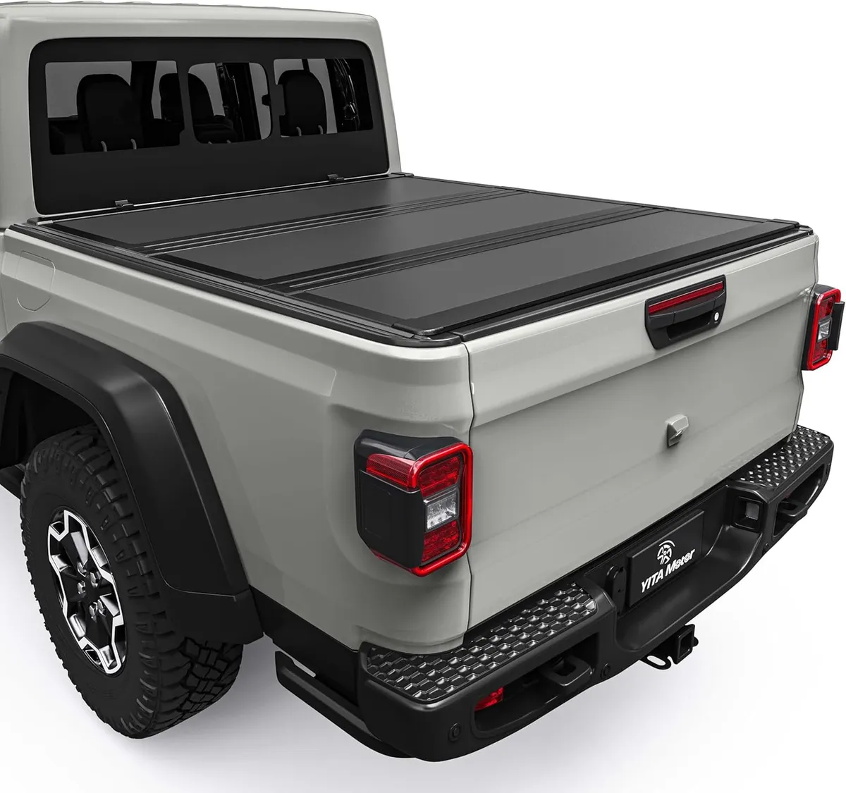 YITAMOTOR Low-Profile Hard Tri-Fold Tonneau Cover for 2020-2026 Jeep Gladiator JT 5ft Bed w/ Trail Rail System
