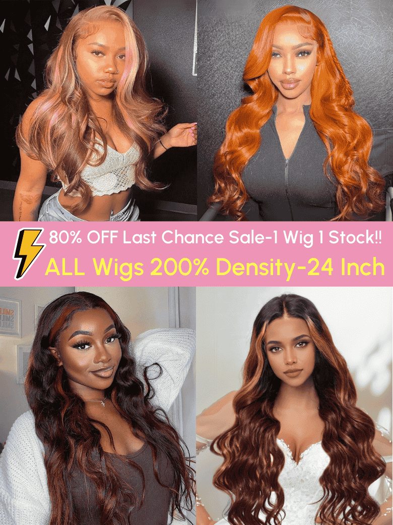 24 Inch 200% Density 13x4 Pre-cut Lace Wig 80% OFF Last Chance Sale Wigs-1 Wig 1Stock
