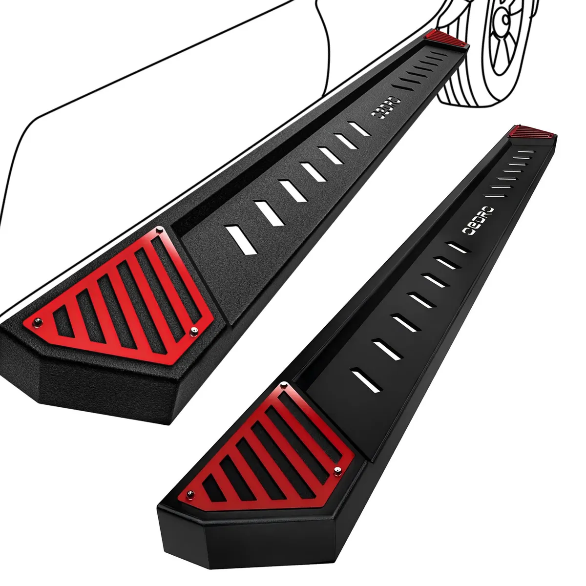 OEDRO® Running Boards for 2007-2018 Chevy Silverado/GMC Sierra 1500; 2007-2019 Silverado/Sierra 2500HD 3500HD Crew Cab, Include 19 1500 LD