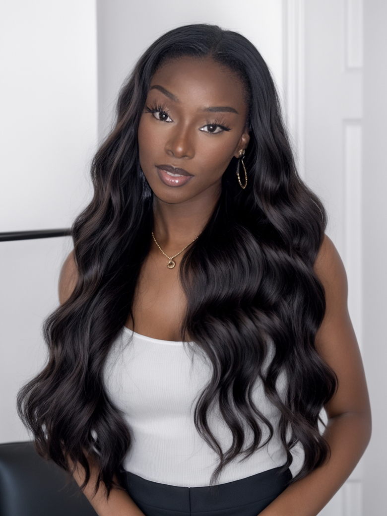 [Plus+ Exclusive] 5x5 HD Pre Cut Lace 150% Density Put On And Go Glueless 0 Skill Needed Body Wave Black Air Wig Weekend Sale