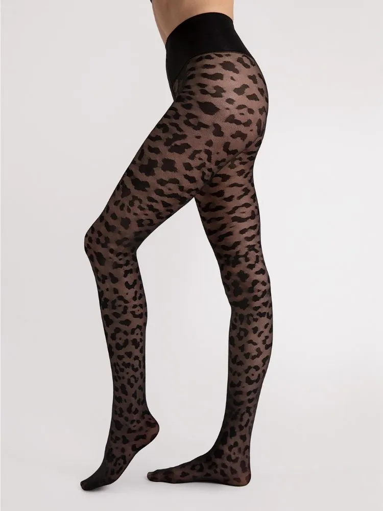 Fiore Echo Animal Print Tights