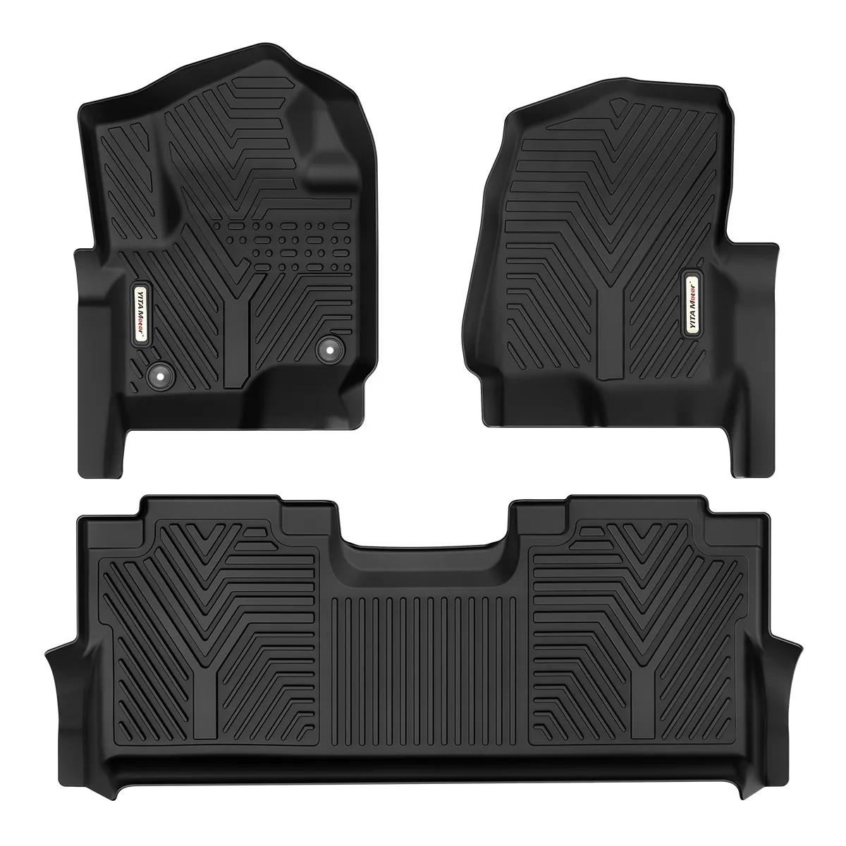 YITAMOTOR All-Weather Floor Mats for 2017-2025 Ford F-250/F-350 SuperCrew Cab | 1st & 2nd Row