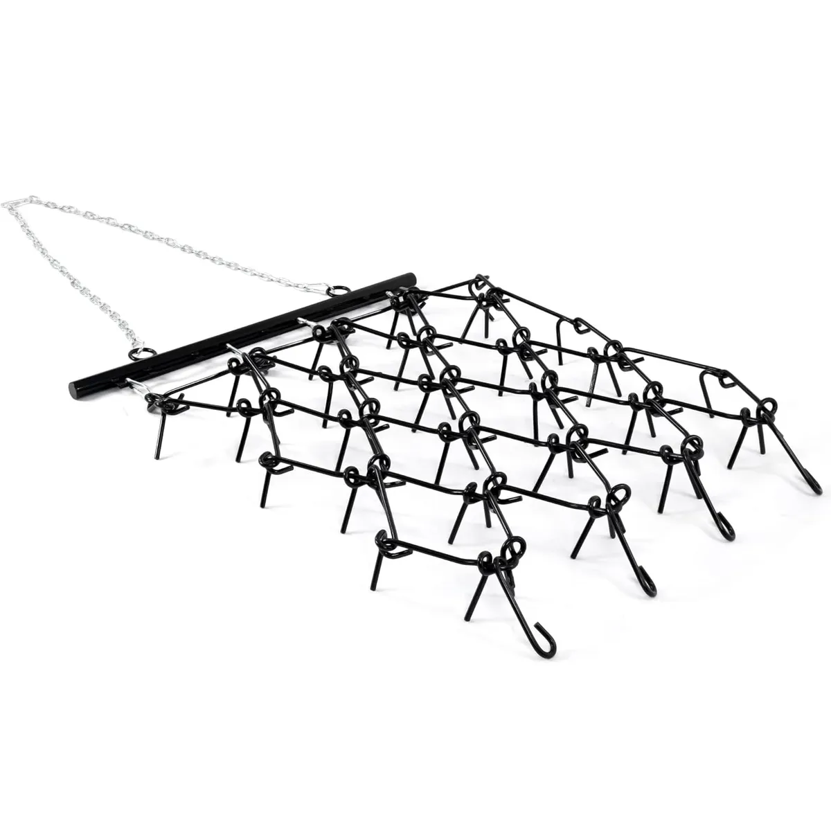 YITAMOTOR® Heavy Duty Drag Harrow 4'W x 4'L, 3/8in Tines for ATV, UTVs, Lawn Tractors Leveling, Grading, Pastures, Breaking up Soil