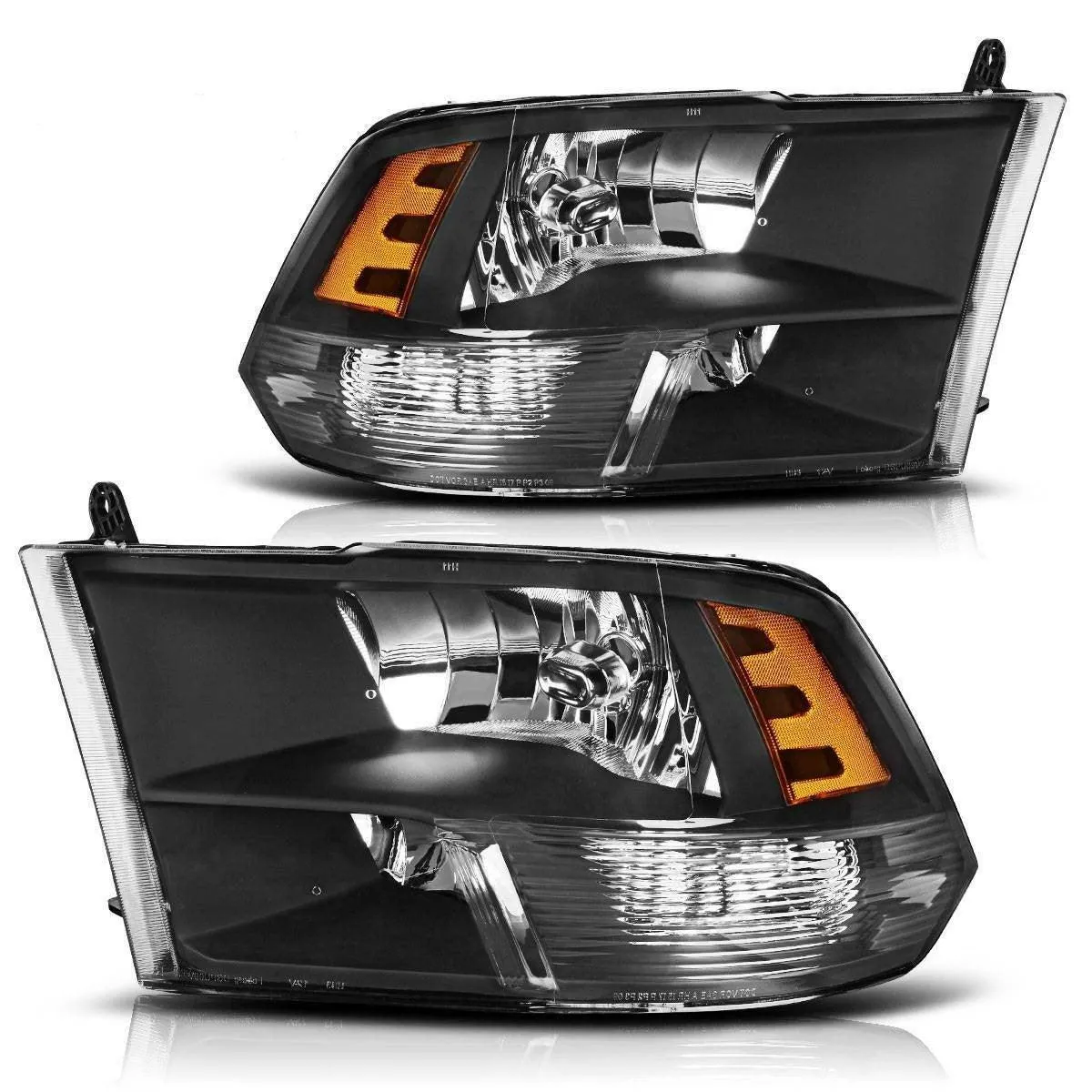 YITAMOTOR® 2009-2018 Dodge Ram Headlights Assembly Black Quad Headlamps