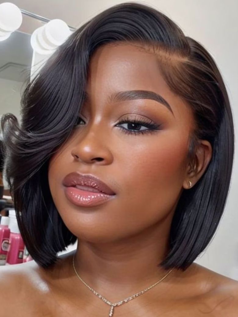 [12''=$99] UNice Bye-Bye Knots™ 7x5 Lace Side Part Layered Wig With Side-Swept Bangs with Invisible drawstring