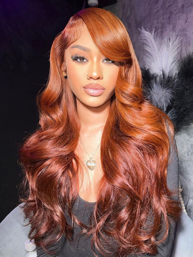 [24"=$139] 13x4 Pre-Everything Wig Reddish Brown Pre-Cut Lace Frontal Body Wave Wig