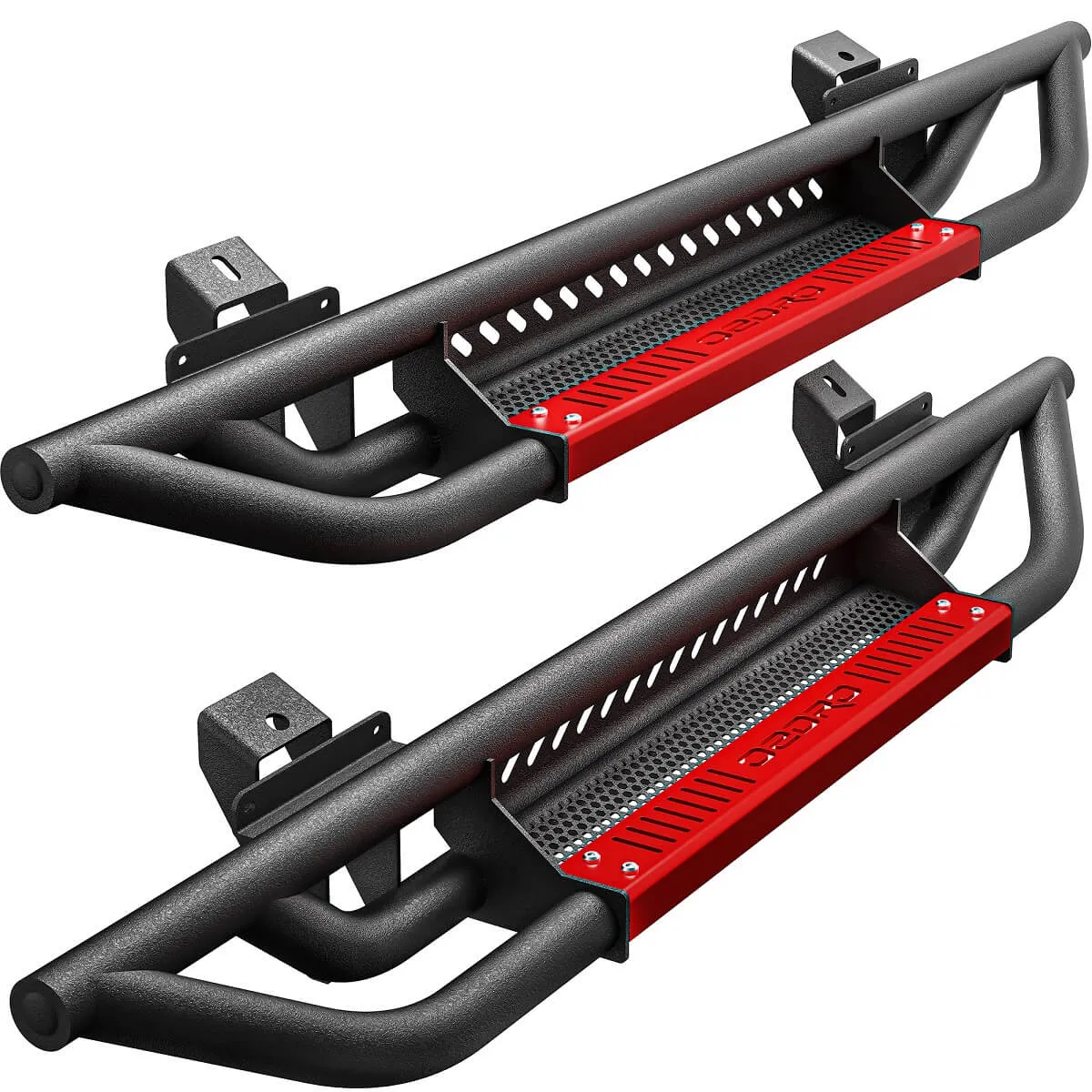 OEDRO® Running Boards Drop Side Steps for 2021-2024 Ford Bronco 2 Door, All Steel Nerf Bar Red Paintable Step Plates