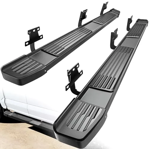 6 Inches Running Boards Compatible with 2019-2026 Dodge Ram 1500 New Body Crew Cab, Stainless Steel Side Steps Black Nerf Bars