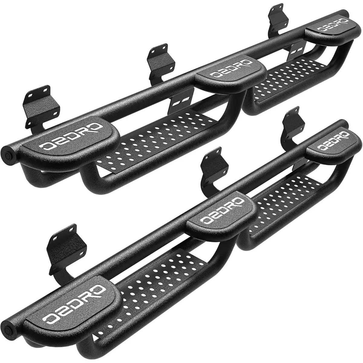 OEDRO Dual Concex Platform Running Boards Compatible with 2015-2025 Ford F150 SuperCrew Cab, 2017-2025 F250 F350 Super Duty, Bed Access Side Steps