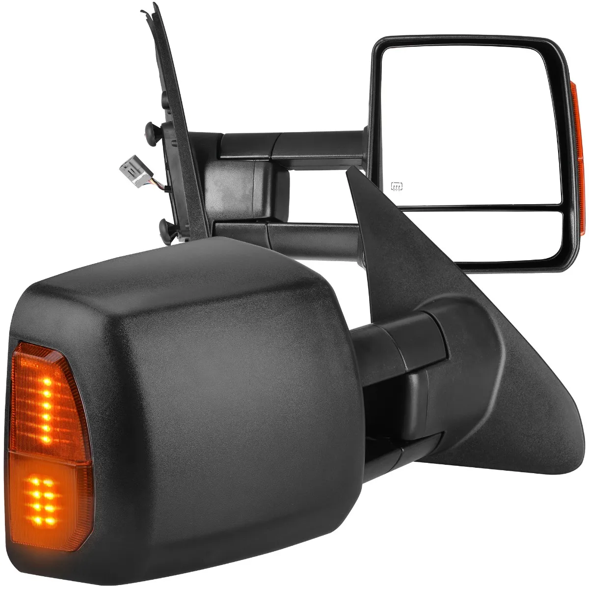 YITAMOTOR® Tow Mirrors For 07-17 Toyota Tundra, Power Heated Rear View Mirrors, Extending and Folding w/ Turn Signal