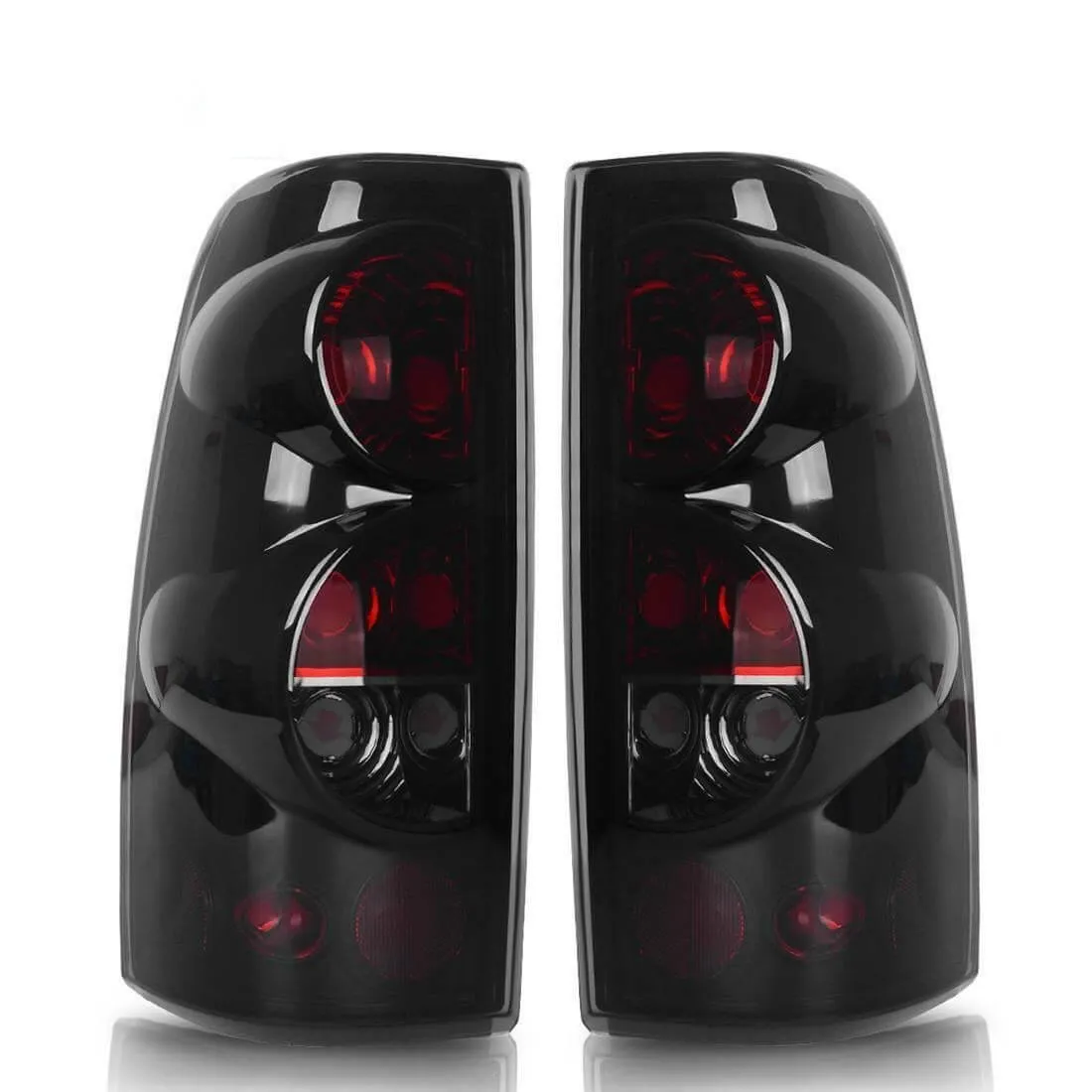 YITAMOTOR® 1999-2007 Chevy Silverado 1999-2002 GMC Sierra Taillight Black Smoke Tail Lamps