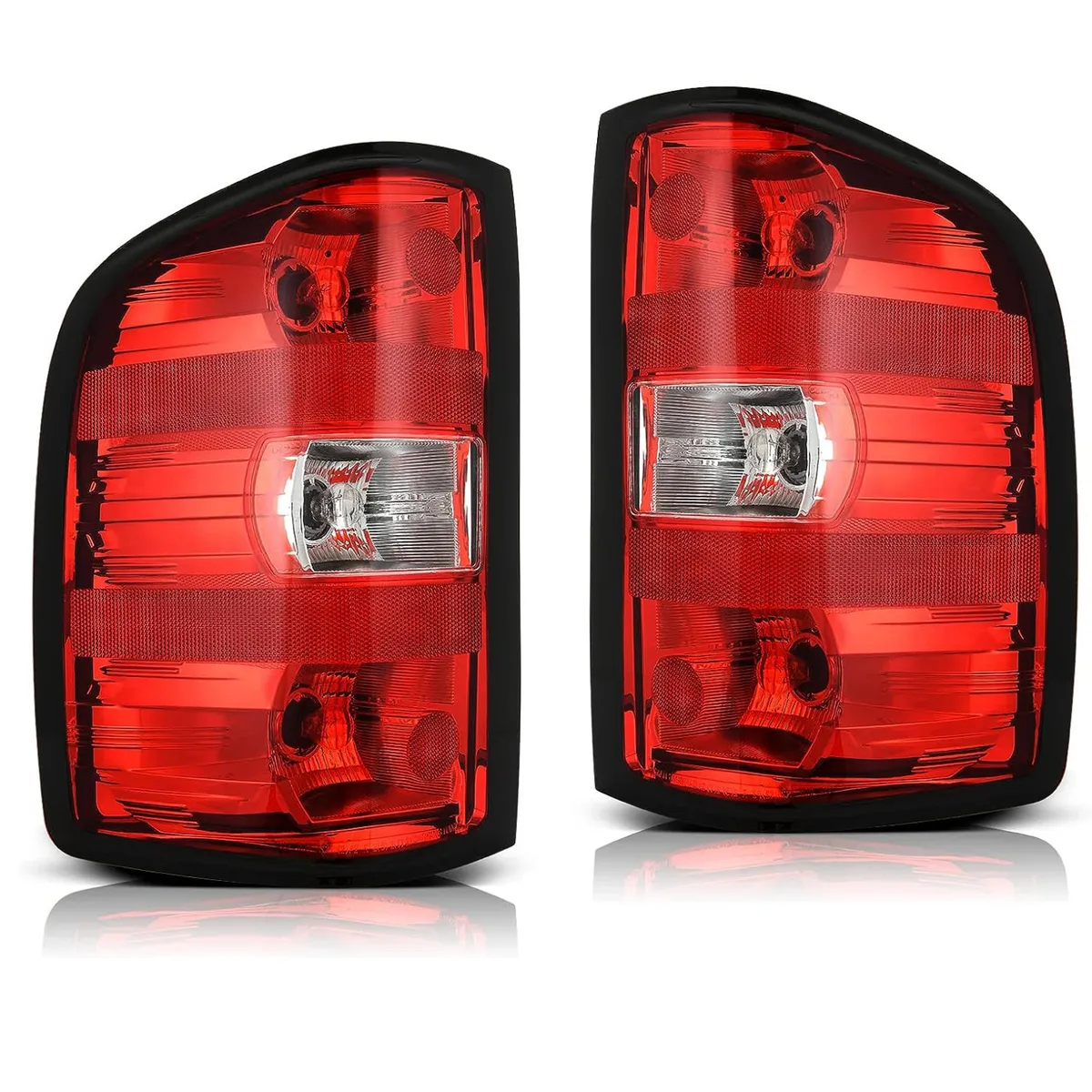 YITAMOTOR® Rear Tail light Tail Lamp With Bulb & Harness For 2007-2013 Chevy Silverado 1500/2500HD/3500HD,2014 Silverado 2500 HD/3500 HD,12-14 GMC Sie