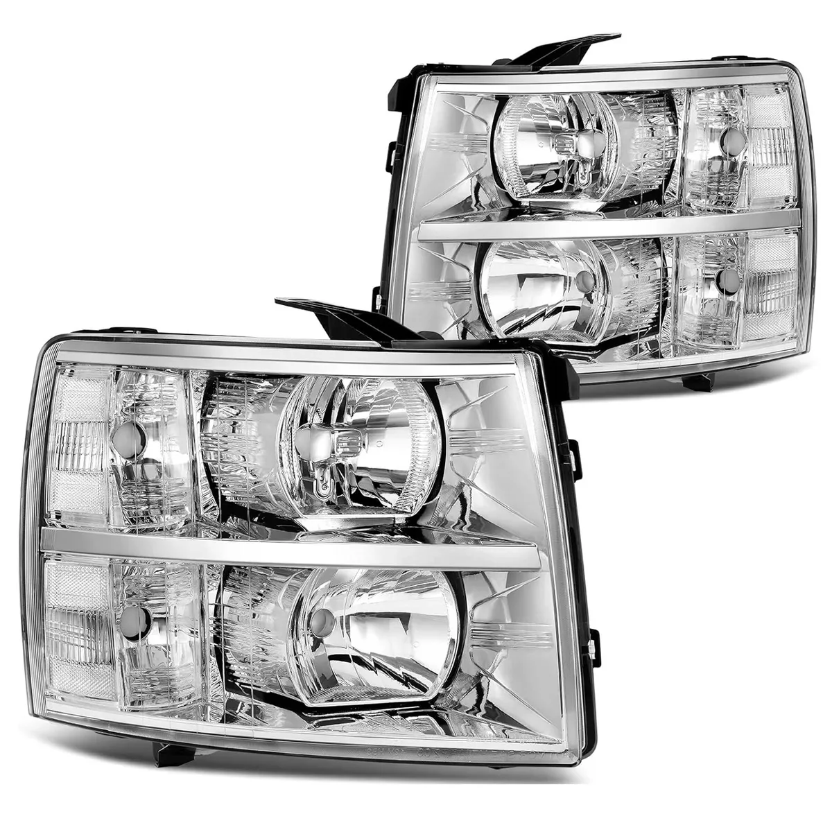 YITAMOTOR® Headlights Assembly Compatible with 2007-2013 Chevy Silverado 1500, 2007-2014 Chevy Silverado 2500HD 3500HD (Not fit 2007 Silverado Classic