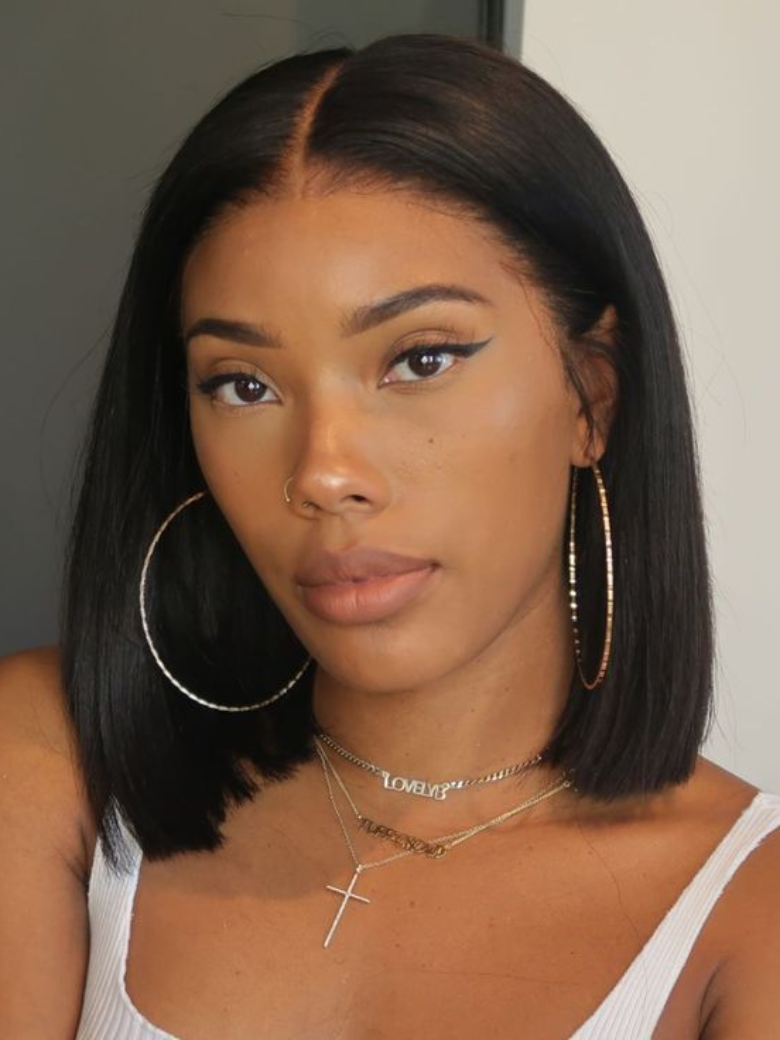 7x5 Bye-Bye Knots Put On And Go Glueless Lace Bleached Knots Bob Wig 150% Density