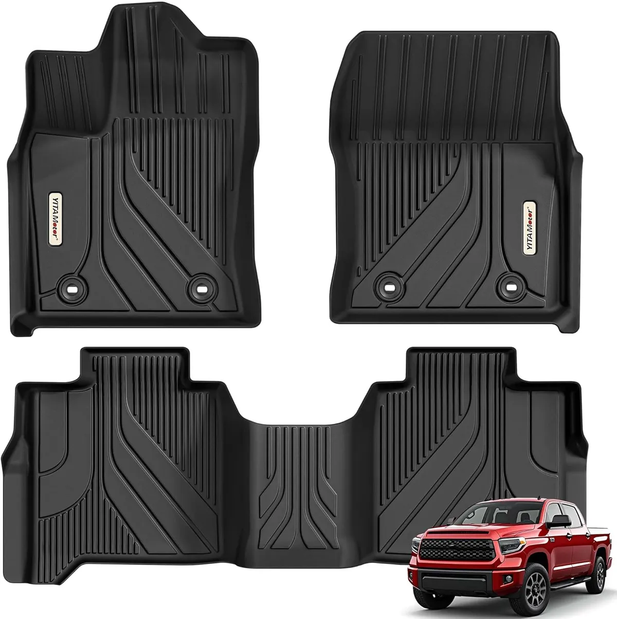 2022-2026 Toyota Tundra CrewMax Floor Mats | All-Weather TPE Liners - Front & Rear Rows