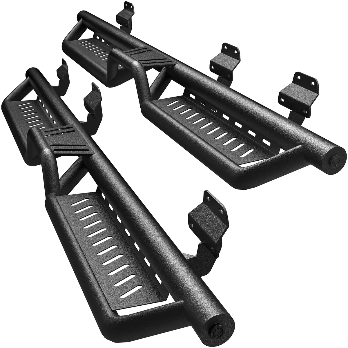 Running Boards & Side Steps Compatible with 2015-2026 Ford F150, 2017-2026 F250 F350 Super Duty Supercrew Cab Nerf Bars, Two-Stair for Roof Operation