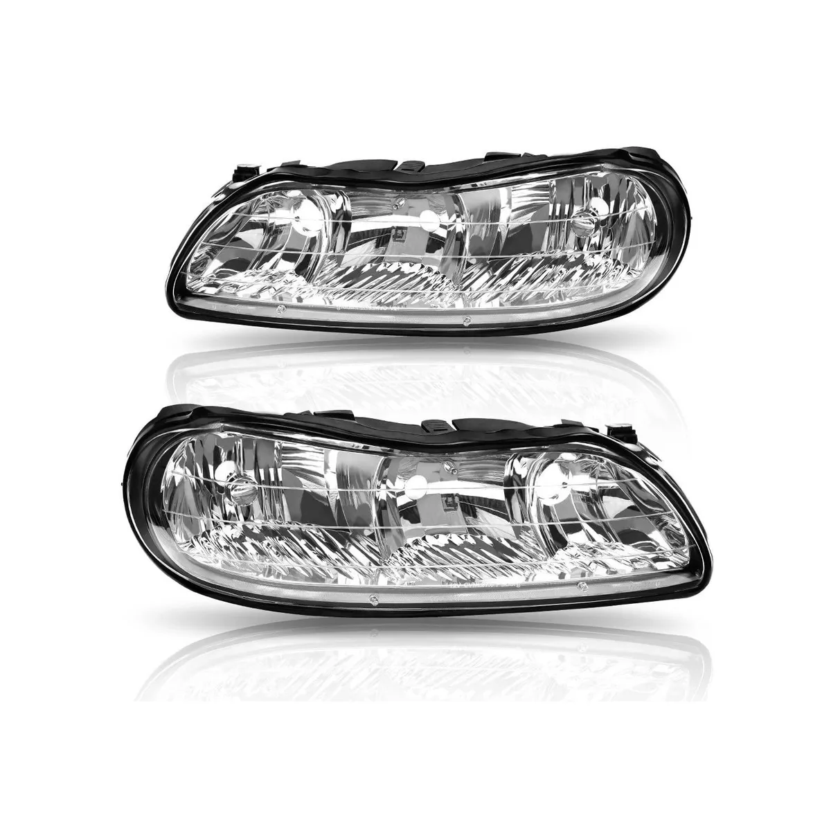 YITAMOTOR® 1997-2003 Chevy Malibu, 1997-1999 Oldsmobile Cutlass Headlight Assembly Chrome Housing