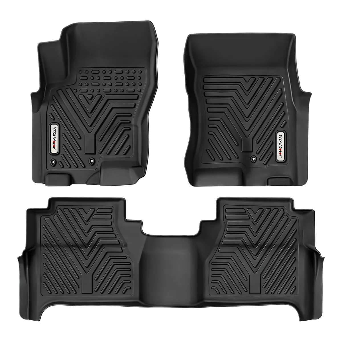 Custom Fit Floor Mats for 2008-2021 Nissan Frontier Crew Cab, All-Weather Floor Liners for 1st & 2nd Row Protection