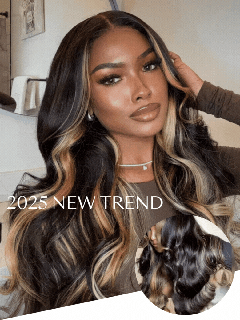 Loose Wave Butterscotch Highlights Brown 7x5 Bye-Bye Knots Wig 150% Density