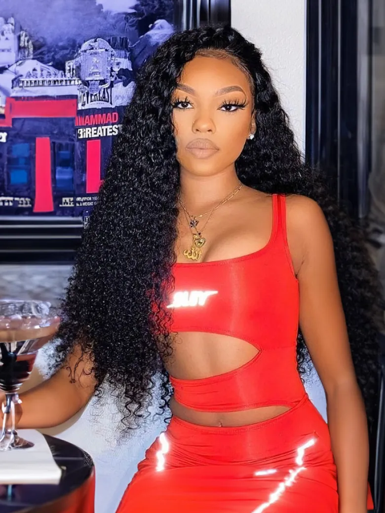 UNice13x4 HD Lace Front Curly Wigs Human Hair 180% Density Natural Color