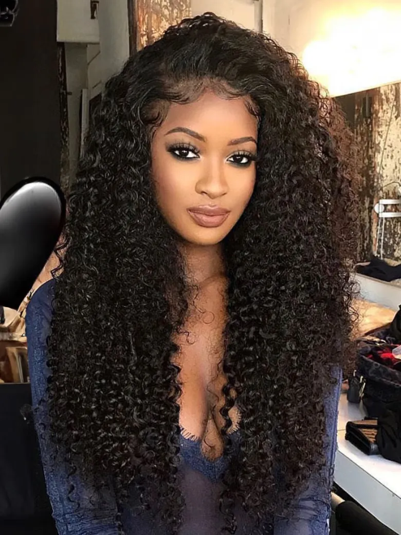 UNice 13x4 Pre-Everything Lace Frontal Wig Kinky Curly Wig With Bleached Invisible Knots