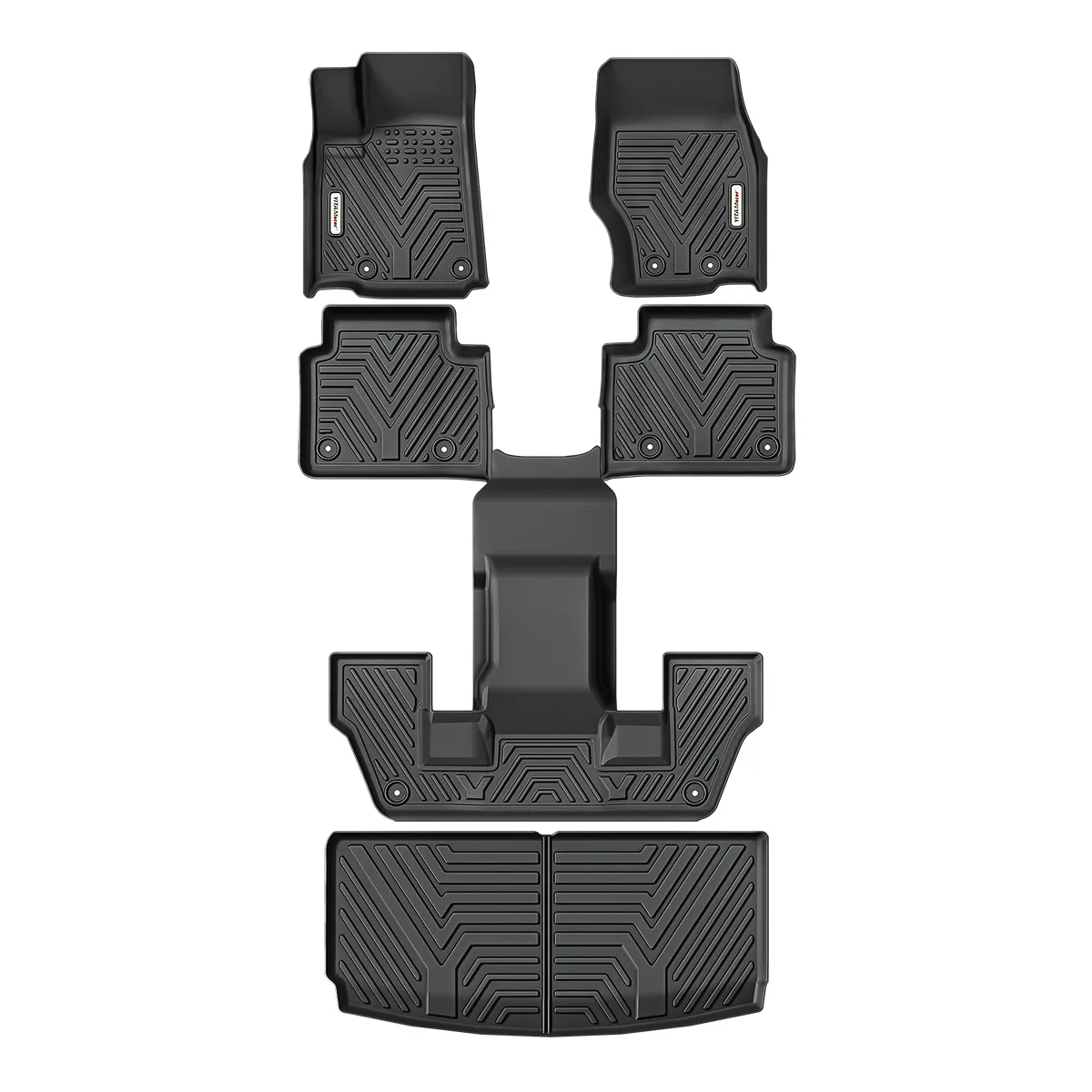 Floor Mats & Cargo Liner Fit for Jeep Grand Cherokee L 2021-2025 6 Seat for 1-3 Rows and Trunk Full Set Mats Automotive(Without Center Console)