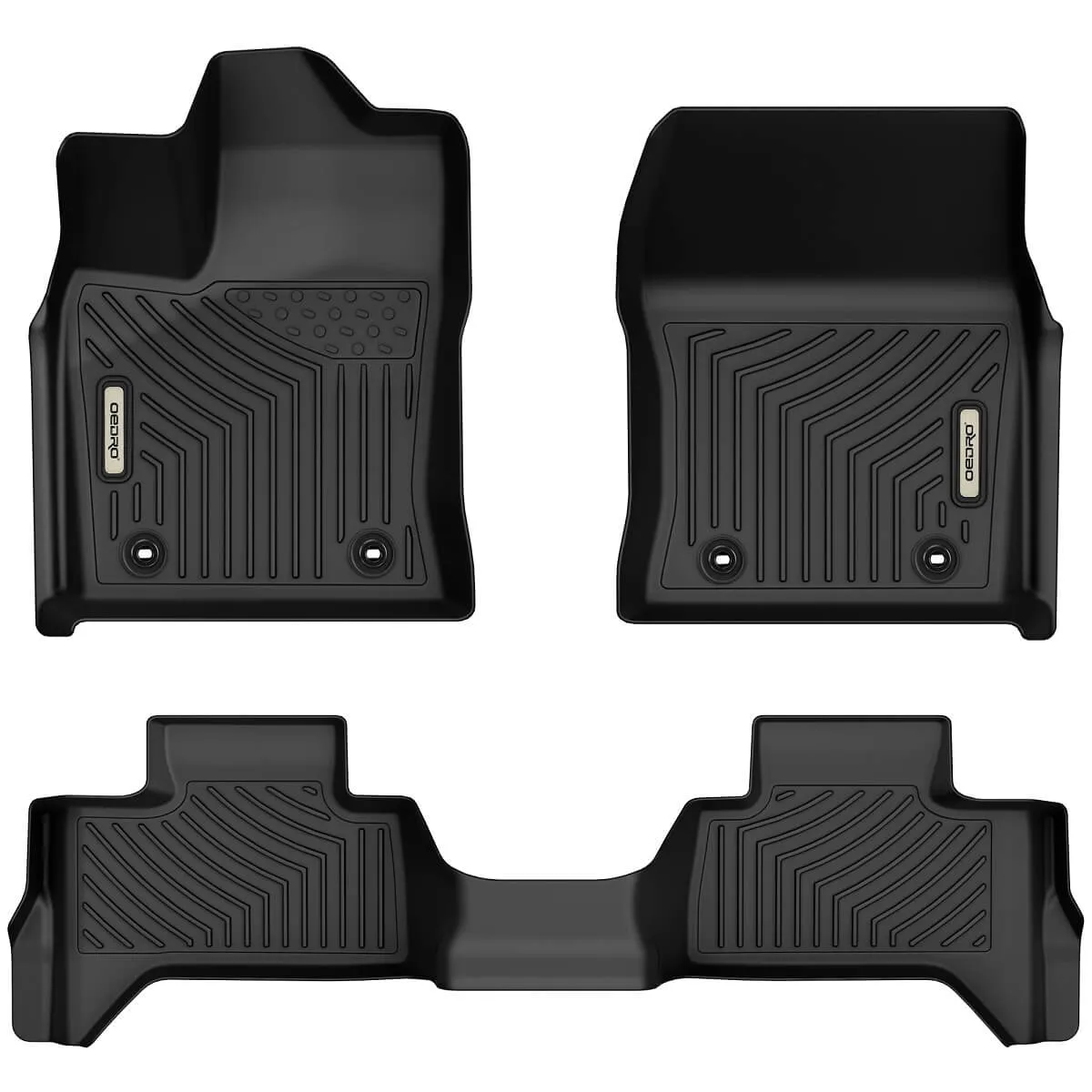 OEDRO® Floor Mats for 2022-2025 Toyota Tundra Double Cab, TPE All Weather Guard Front & Rear Full Set Liners