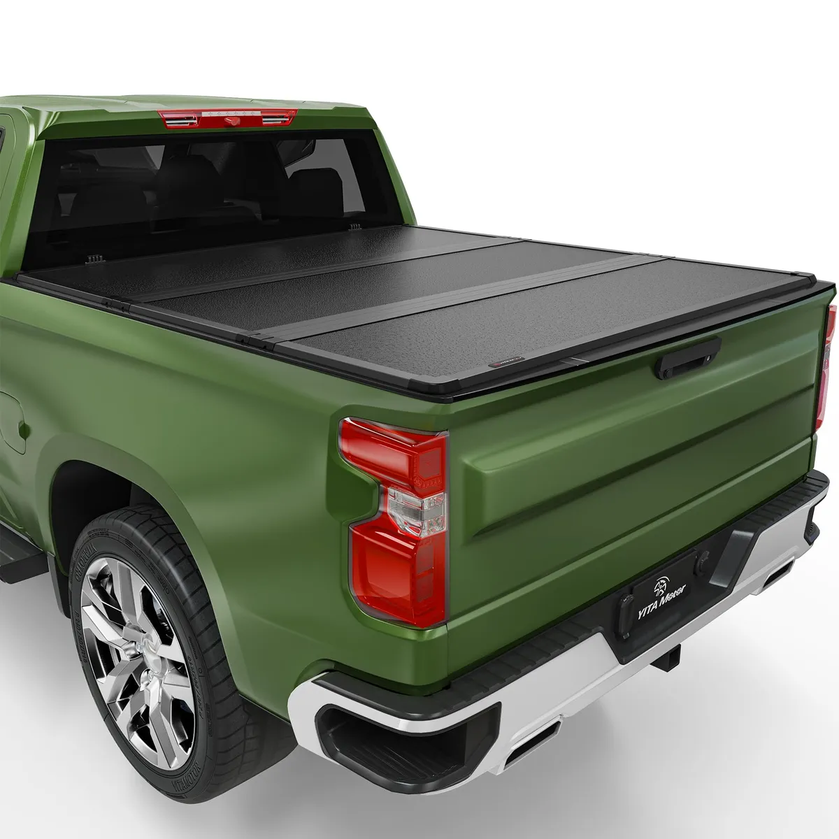 YITAMOTOR®  FRP Hard Tri-fold Truck Bed Tonneau Cover Compatible with 2020-2026 Chevy Silverado/GMC Sierra 2500 3500 HD 6.9 ft Bed