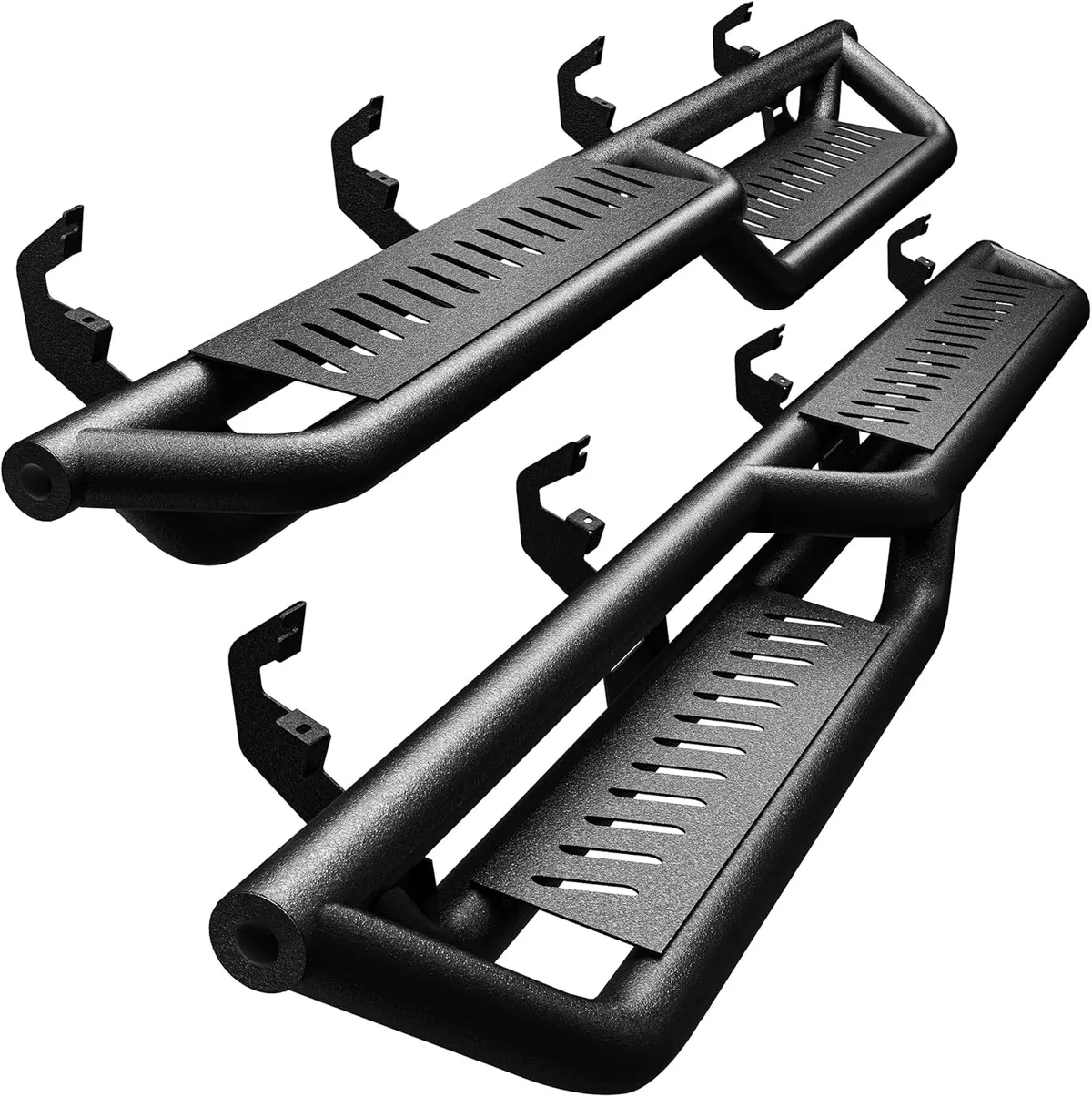 Running Boards Compatible with 2022-2026 Tundra Crewmax Cab(2 3/4 Size Rear Doors), 2-Stairs Side Step Rails Black Powder Coated Nerf Bars