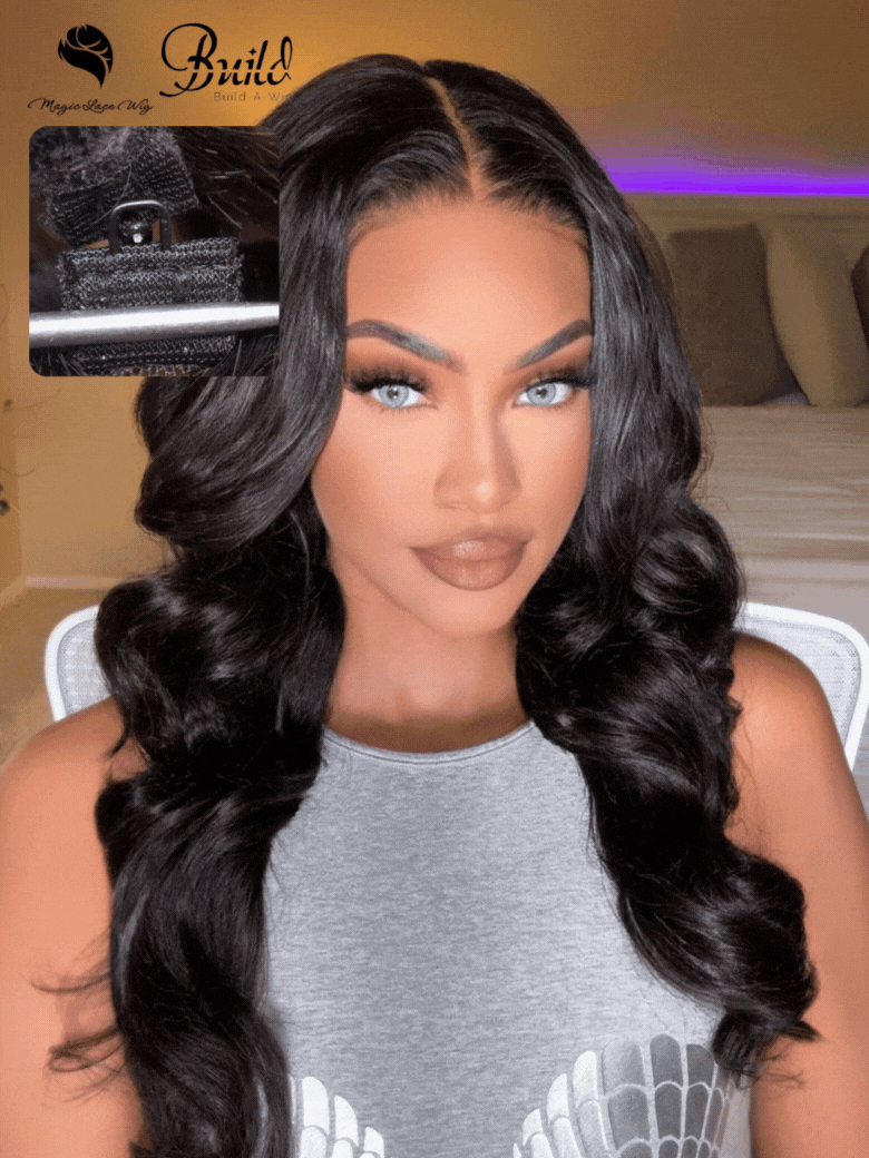 [24"=$79 | With Gift]180% Density 7x5 Bye-bye Knots Lace Wig Natural Black Body Wave With Replaceable Lace Closure