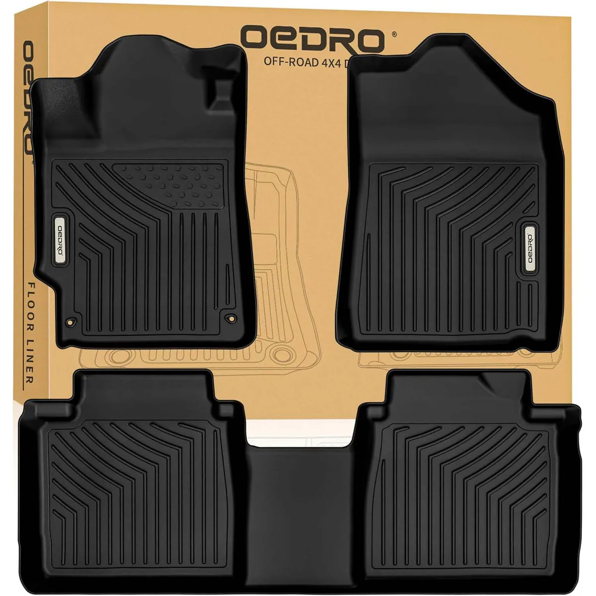 2007-2011 Toyota Camry Black TPE All-Weather Floor Mats