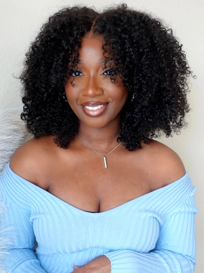 [20"=$79]Hot Lace Part Wig Breathable Kinky Curly Wigs Natural Hairline