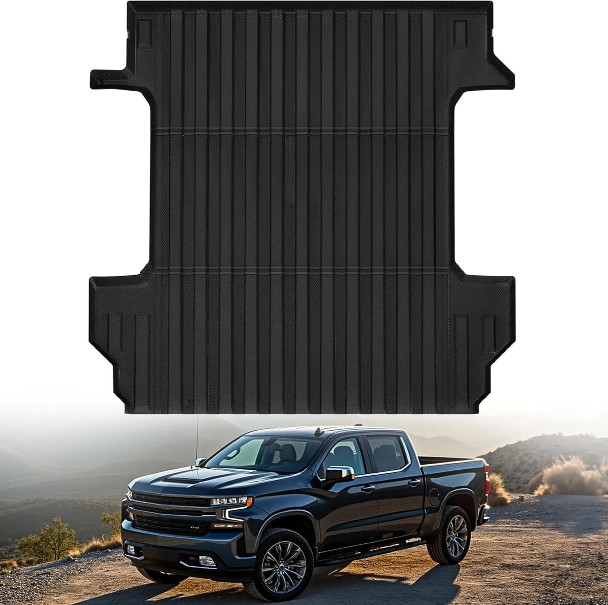 YITAMOTOR Heavy Duty Truck Bed Mat for 2019-2026 Chevy Silverado 1500 & GMC Sierra 1500 (5.8FT Bed) - TPE All-Weather Protection