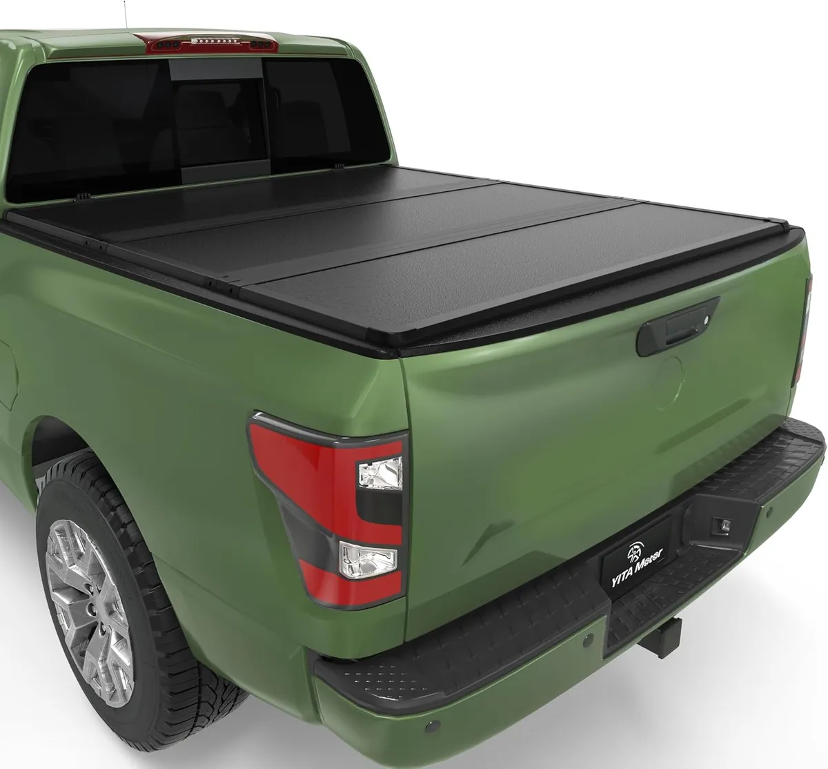 FRP Hard Tri Fold Truck Bed Tonneau Cover Fits for Nissan Titan with Utili-Track System 2017 2018 2019 2020 2021 2022 2023 2024, Fleetside 5.5 ft Bed