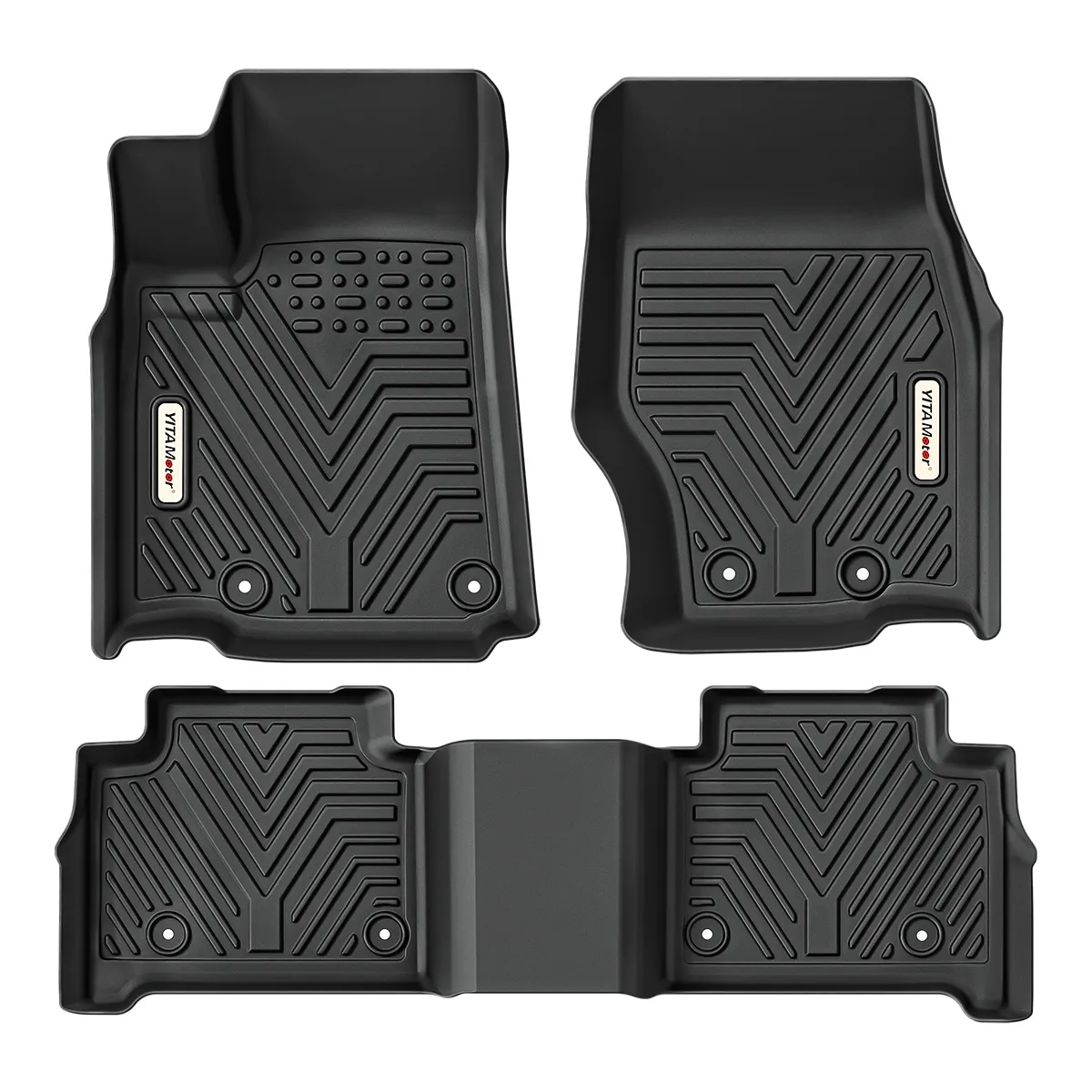 YITAMOTOR® Floor Mats for 2022-2025 Jeep Grand Cherokee (Non L) Custom Fit Jeep Grand Cherokee TPE All Weather 1st and 2nd Row Full Set Car Mats