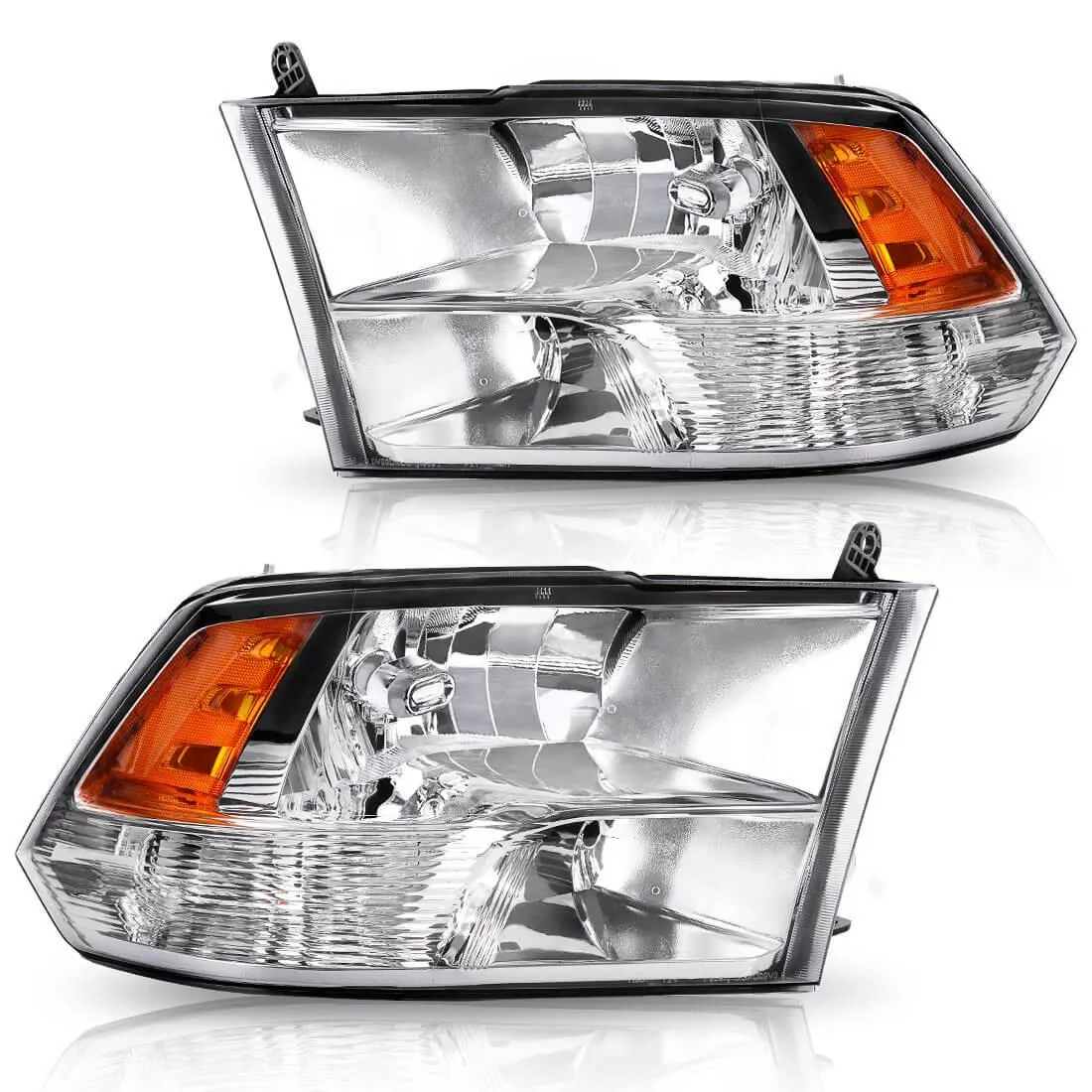 YITAMOTOR® Headlights for 2009-2018 Dodge Ram 1500 2500 3500 Quad Headlamp Assembly Pair