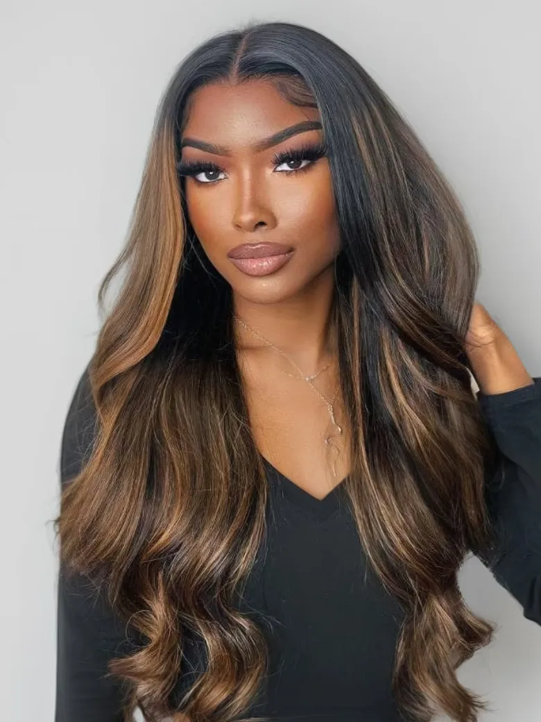 UNice EasiContour™ V Part Glueless Balayage Highlight Body Wave Wig 100% Human Hair